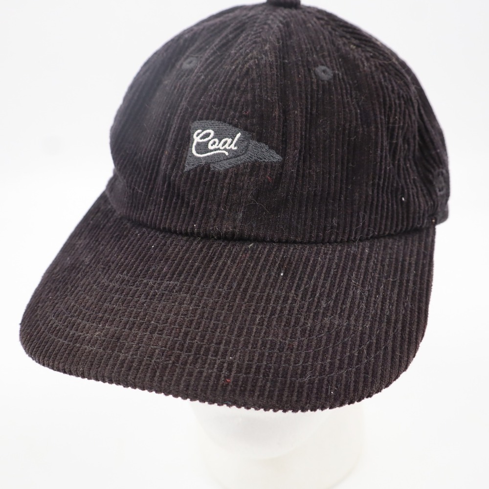 Coal Corduroy Baseball Cap Mens OS Dark Brown Pennant‎ Logo Strapback Dad Hat